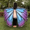 Toptan Kids Butterfly Wings Kostüm Kızlar İçin Kostüm Cadılar Bayramı Giydirme Partisi Gökkuşağı Kelebek Kanatları Şal Yumuşak Kumaş Renk