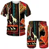 2022 sommer 3D Afrikanische Druck T-Shirt Shorts Anzüge Mode Ethnischen Stil Paar Outfits Hip Hop Streetwear Männer Frauen Trainingsanzug Set