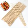 Jednorazowe naturalne szaszłyki bambusowe kije grillowania narzędzia barbeque owoce kabob fondue pieczenie 40 cm x 4 mm Twister bawełniane klejenia sn4304