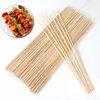 Espeitos de bambu natural descartáveis ​​Boletas de churrasco ferramentas churrasqueiras churrasqueiras kabob fondue-assado 40cm x 4mm Twister algodão Floss Sticks SN4304