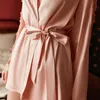 Women's Sleepwear Satin Robe Female Intimate Lingerie Silky Bridal Wedding Gift Sexy Light Weight Bathrobe Gown Nightgown NightwearWomen's