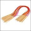 Tessuto e cucito Tessili per la casa Giardino Mti-Color Strumenti per maglieria 18 Pz / set Smooth Nature Circar Bamboo Carbonized Needles Crafts Yarn Tool