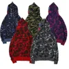 Men Hoodies Designer Cardigan Men Women 3D Printing Cylist Jacket Jacket Hoodie Camouflage Quality Sweatshirts for Male 7 Color
