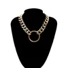 Punk Vintage Chunky Curb Chain Halsband för kvinnor Elegant guld silver krage choker tröja kedja halsband251w