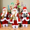 New Year Christmas Decorations for Home Electric Toy with Music 14 In Saxophone Playing Santa Claus White Feet with Lights 201201