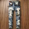 Jeans Europeu Estilo Americano Mens Moda Masculina Calças Jeans Buraco Slim Reto Zipper Fashion Designer