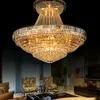 Modern Crystal Chandeliers Lighting Fixture American Big Gold Crystal Chandelier LED Lamp European Luxurious Droplight Home Indoor Hotel Club Light D140cm H120cm