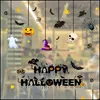 Wall Stickers 2Pcs Halloween Window Sticker Pumpkin Skl Bat Glass Door Ba Dhgh4