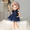 1/6 Blyth Movable Ball Joints Doll With Coffee Hair Fashion Shoes Dress Up Babies Purp 220822