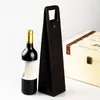 PU Leather Wine or Champagne Gift Wrap Tote Travel Bag Single wine Bottle Carrier Case Organizer Wine Bottles Gifts Bags 0526