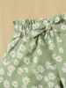 Baby Daisy Print Paperbag Waist Tie Front Shorts SHE