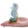 Objets décoratifs Figurines HD boîte à bibelots cristal Bejeweled émaillé hippocampe bijoux porte-bague fait à la main Sealife Figurine Collec