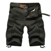 Men's Cargo Shorts Baggy Multi Pocket Khaki Summer Male Army Military Tactical Shorts Solid Color Short Pants 29-44 No Belt 220530