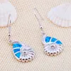 Dangle & Chandelier Fashion Female Snail Screw Drop Earrings Bridal Animal Wedding Jewelry Silver Color Blue Fire Opal For WomenDangle