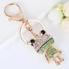 Porte-clés série grenouille strass or pièce porte-clés diamant porte-clés voiture animal porte-clés sac charme mode ringkeychains Forb22