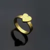 3 kleuren Top Kwaliteit Extravagante Eenvoudige Hart Liefde Ring Goud Luxe Titanium Staal Paar Ringen Mode Vrouwen Designer Sieraden Lady Party Geschenken