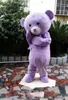 2022 Halloween Purple Bear Mascotte Costume De Haute Qualité Dessin animé Anime Thème Champ Caractère Adultes Taille de Noël Carnival Anniversaire fête d'anniversaire Outfit d'extérieur