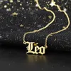 Populärt guldpläterat rostfritt stål Zodiakastrologi horoskop hänge halsband
