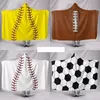 200*150 cm Baseball basket-ball Football Sherpa Serviettes De Bain Softball Couverture Sport Thème À Capuche Cape Football Serviette De Bain Swadding