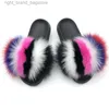 SARSALLYA Fur Slippers Women Real Fox Fur Slides Home Furry Flat Sandals Female Cute Fluffy House Shoes Woman Brand Luxury 2021 W220808