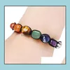 Charm Bracelets Jewelry Natural Crystal Stone Color Chakra Stones Gem Palm Reiki Healing Yoga Power Bracelet 7X9Cm Drop Delivery 2021 B74Lf