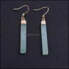 Dangle Chandelier Earrings Jewelry Strip Natural Stone White Green Turquoise Crystal Amethyst Rose Quartz Charm Drop Delivery 2021 Gjxo7