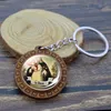 Nyckelringar välsignade jungfruliga Mary Baby Jesus Keychain Handgjorda trä Key Chain Purse Accessories Katolska kristna nyckelring