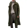 Mélange de laine pour hommes manteau d'hiver thermique manches longues couleur unie Simple Style rétro hommes Trench pour Situation d'affaires T220810