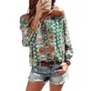 Women's Blouses & Shirts Plus Size Clothing For Men Womens Top Sexy Off Shoulder Floral Long Sleeve Print Cropped Shirt Medium Set WomenWome