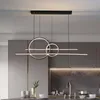 Pendelleuchten Moderner einfacher Stil LED-Kronleuchter für Esszimmer Küche Bar Wohnzimmer Schlafzimmerlampe Gold Line Design HängeleuchtePendant