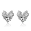 Stud Fashion 925 boucles d'oreilles en argent sterling pour les femmes fête tempérament doux cristal clair papillon boucle d'oreille bijoux cadeauxStud Moni22