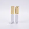 Tubo de brilho labial para cosméticos de marca própria, recipiente de embalagem 7ml, preto, dourado, prateado, quadrado, LED vazio, tubos de gloss lipstic3855839