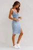 Casual Dresses Vintage Denim Slip Dress For Women Summer 2022 Fashion Pack Hip Zip Sexy Backless Midi Hem Slit DressCasual