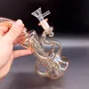 Bong de água de vidro dourado pequeno de 9,5 polegadas para narguilé de óleo Dab Rigs portátil para fumar cachimbo