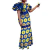 Bintarealwax Afrikalı Kadın Elbiseler İnciler Afrika Pamuk Kumaşdress Boho Stil Uzun Parti Elbiseleri Vestidos WY9718