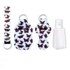 14 Colors New Styles Butterfly Hand sanitizer bottle holder Keychain Sunflower Wristband Keyring Chapstick Holder Keychains Handbag Decoration