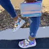 Elegant Women Handbag Match Sandals Unique Design Laser Bags and Summer Shoes Sets for Selling