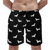 メンズショーツカラフルな犬のボードアートポーズメンキュートビーチショートパンツ高品質の印刷された大きなサイズスイミングトランクマンズマンズマンズ