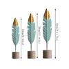 Modern Feather Wooden Decorations Simple Miniature Figurines for Living Room Table Office Home Decoration Accessories 220628