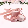 Round Velvet Jewelry Box Ring Necklace Earrings Pendant Storage Gift Boxes Display Case Packaging Container