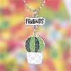 European And American Friends Forever Necklace Cactus Potted Plant Pendant BFF Jewelry For Children Kids Necklaces W220423