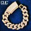 Link Chain 20mm Miami Cuban Bracelet Men Hip Hop Jewelry Gold Color Bling Zirconia Rapper Rock Fashion Fawn22