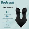 Kvinnor rygglös bodysuit Shapewear u kastar sömlös thong stropplös full bodysuits som kastar djupa vneck body shaper för bröllop 220702