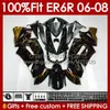 OEM Fairings Kit For KAWASAKI NINJA ER6 650 R ER 6 F 650R golden flames ER6F 06 07 08 Body 139No.65 650-R ER 6F ER-6F 2006 2007 2008 650R-ER6F 06-08 Injection mold Bodywork