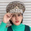 Berets Wedding Bride Hat Leopard Print Bridal Military Sergeant Women Hen Do Festival Captain Birthday Part HatBerets