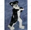 Halloween Black Husky Fox Dog Mascot Costume Cartoon theme character Carnival Unisex Adults Size Christmas Birthday Party Fancy Outfit