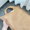 Yaz Plaj Tote Tasarımcı Çanta Kesikler Hasır Çanta Cüzdan Tığ Işi Omuz Çantaları Bayan Debriyaj Çanta Moda Rafya İpli Alışveriş Paketi