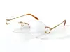 Sonnenbrille Vintage 0092 Männer und Frauen Entwerfen randloser Pilotform Retro -Brille exquisit geschnittene Linse UV 400 Brillengoldlicht Farbe 6756818