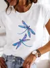 Short Sleeve Fashion Female Graphic Tee Women Print Dandelion Dragonfly 90s Summer Casual Clothes Ladies T Clothing Tshirts 220526
