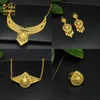 Aniid Dubai Plated Jewelry Set Women Indian Earring 및 Necklace Nigeria Moroccan Bridal Accessorie 웨딩 팔찌 선물 220922